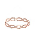 thumbnail image 4 of CHOOSE YOUR COLOR Rose Gold-Tone Infinity Stackable Wave Ring .925 Sterling Silver Band Female Size 10, 4 of 4
