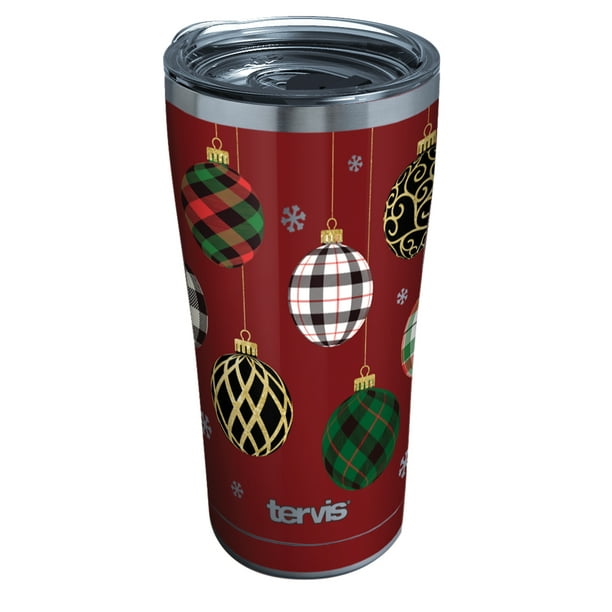 Tervis Triple Walled Christmas Holiday Ornaments Insulated Tumbler Cup Keeps Drinks Cold & Hot, 20oz, Stainless Steel