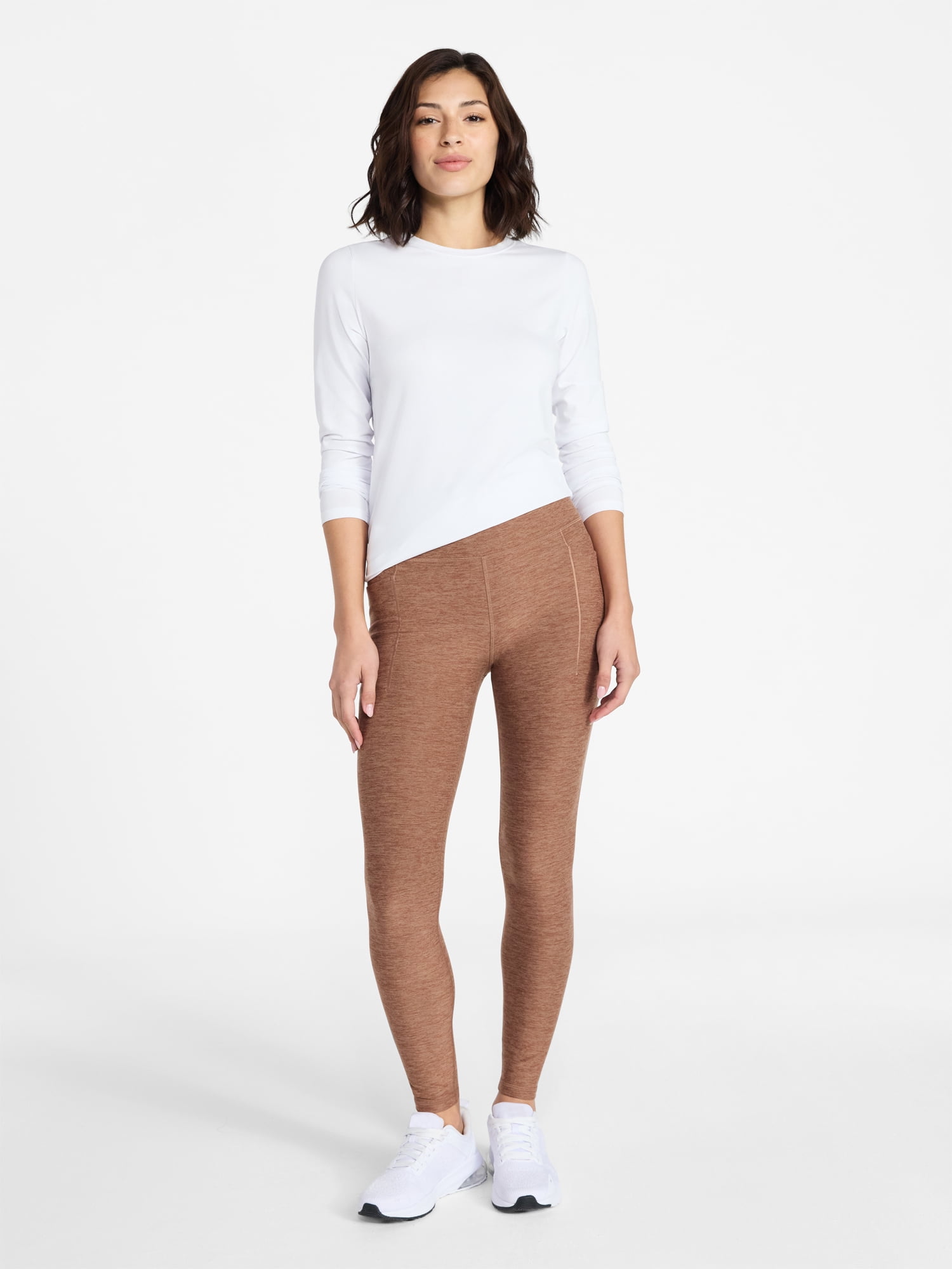 Athletic Works Women's and Women's Plus ButterCore Full Length Leggings with Pockets, Sizes XS-4X