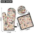 thumbnail image 6 of Pug Dogs with Flowers Kitchen Oven Mitt and Pot Holder Sets 2 Pcs for Baking, Cooking and Grilling, Heat Resistant Up To 392 °F, 6 of 7