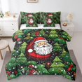 thumbnail image 1 of YST 7 Pieces Cartoon Santa Claus Bedding Set, Christmas Tree Theme, Polyester, Queen Size (7 Count), 1 of 4