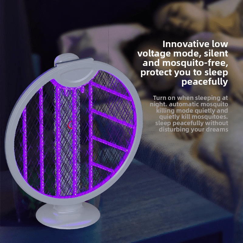 3-in-1 Electric Mosquito Zapper – 3000V Shock, USB Rechargeable, Silent Night Mode