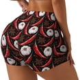 thumbnail image 2 of Kdxio Red Hot Chili 1 Print Workout Shorts for Women Seamless Soft Smooth Gym Yoga Scrunch Active Shorts, 2 of 5