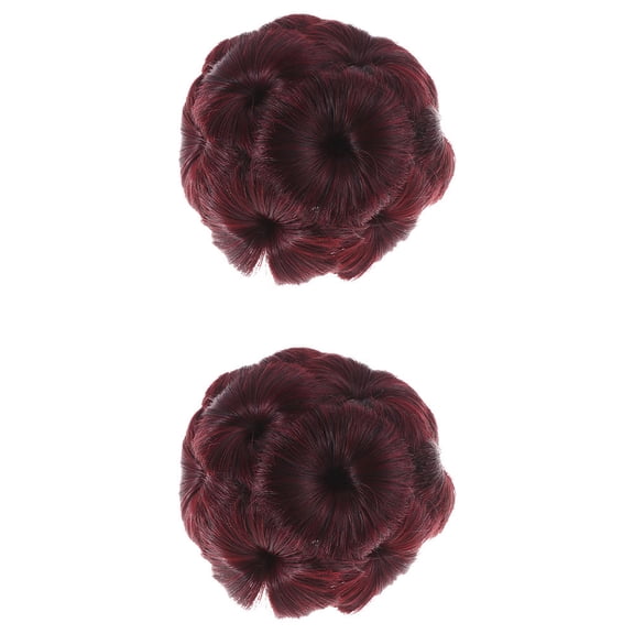 CIMAXIC 2Pcs Red Hair Bun Fixator Flower Style Hair Clip for Volume and Fullness
