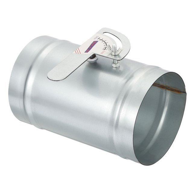 5 Inch HVAC Duct Damper Manual Volume Backdraft Damper Airflow Ducting Control Valve Silver, 2 Pcs