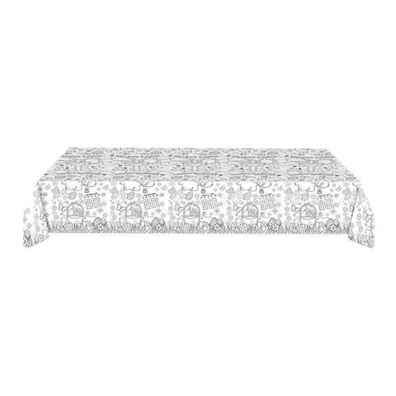 KUAZOU Disposable Paper Easter Coloring Tablecloth Decoration,Happy Easter Paper Table Cover for Easter School Home Party Decor-54 x 108 in,1 PC