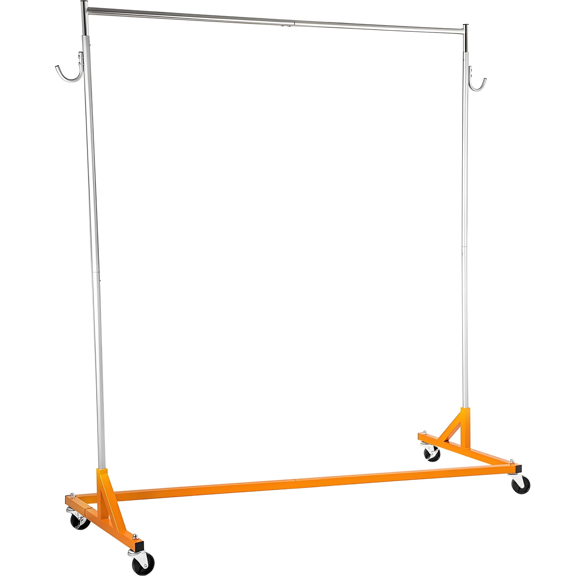 Industrial Grade Z Base Garment Rack, Heavy Duty Clothing Rack with Lockable Casters, for Home, Garment Store Display & Commercial Use, Orange