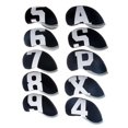 thumbnail image 2 of 10x Neoprene Golf Iron Headcover Protective Case with Number Tag Scratch Head Cover Wedges Covers Men Women Equipment black and white, 2 of 7