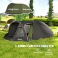 thumbnail image 4 of Outsunny Waterproof Camping Tent with 2 Rooms, 2-4 Person Tent, 4 of 10