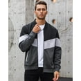 thumbnail image 5 of Fexilor Mens Lightweight Jacket Casual Bomber Jacket Color Block Varsity Coat, 5 of 8
