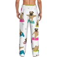 thumbnail image 3 of Daiia Yoga Dogs Poses Men's Sleep Pant with Pockets and Drawstring,Pajama Pants-Medium, 3 of 9