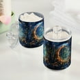 thumbnail image 2 of Yayeee 2 Pack Qtip Holder Bathroom Cotton Swab Canister with Lid Clear Dispenser Set, Crystal Moon, 2 of 6