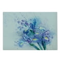 thumbnail image 2 of Watercolor Flower Cutting Board, Floral Background Irises in Fresh Colors Nature Earth, Decorative Tempered Glass Cutting and Serving Board, Large Size, Lilac Teal Ecru, by Ambesonne, 2 of 5