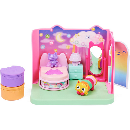 Gabby's Dollhouse, Sweet Dreams Bedroom with Pillow Cat Figure and 3 Accessories, 3 Furniture and 2 Deliveries, Kids Toys for Ages 3 and Up
