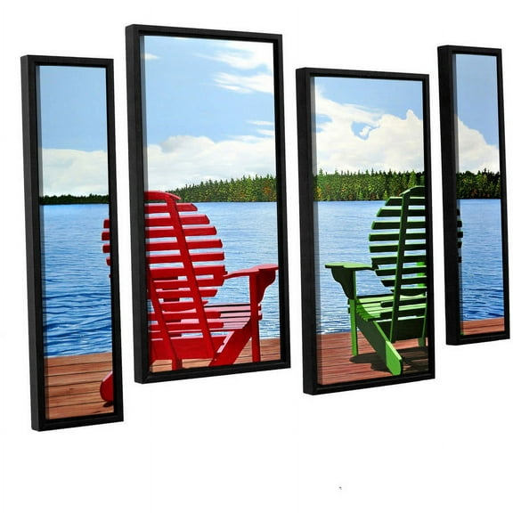 ArtWall Ken Kirsh "Dockside" 4-Piece Floater Framed Canvas Staggered Set