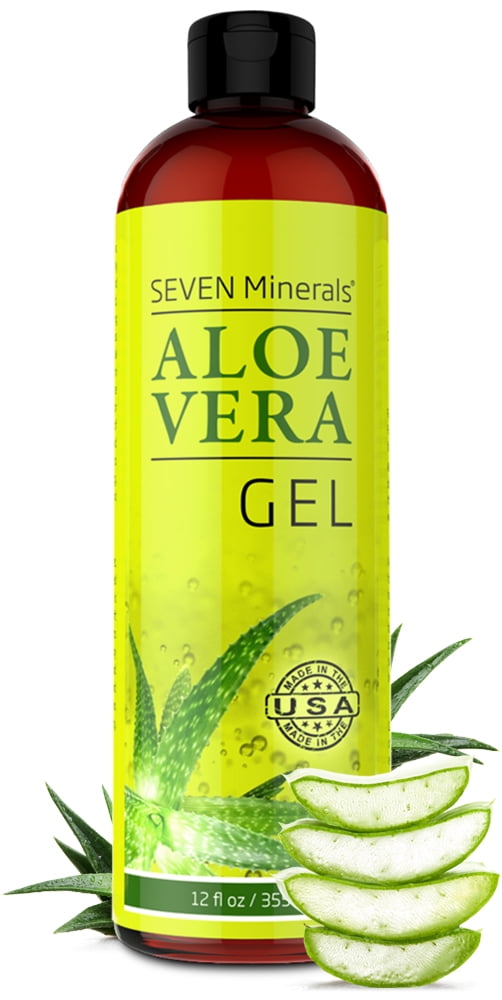Ib opadgående bryllup Seven Minerals Organic Aloe Vera Gel with 100% Pure Aloe From Freshly Cut  Aloe Plant, Not Powder - No Xanthan, So It Absorbs Rapidly with No Sticky  Residue - Big 12 fl oz - Walmart.com