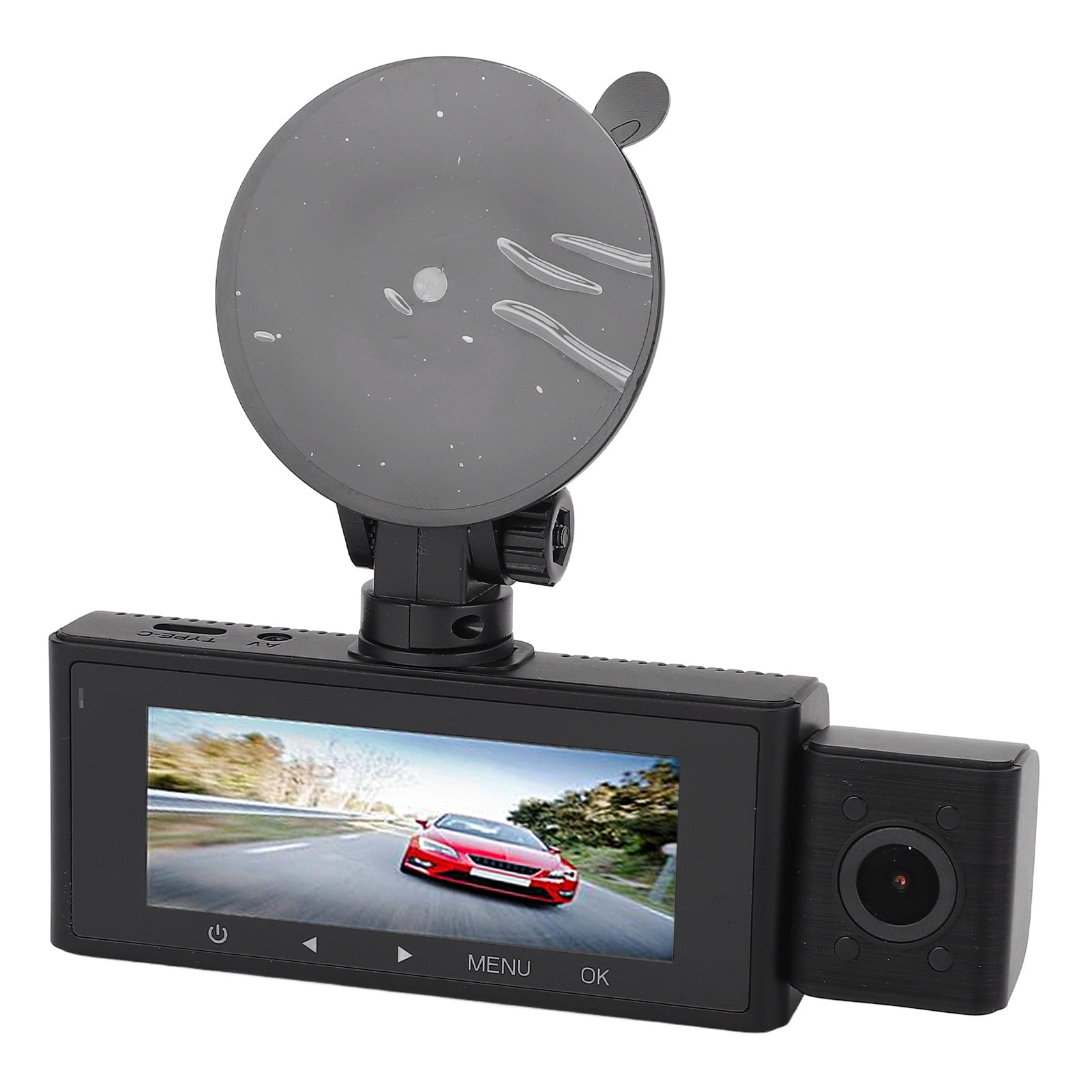 BIMZUC 3 Channel Car Dash Cam 2K 1440P Front Rear Inside Driving Recorder WiFi
