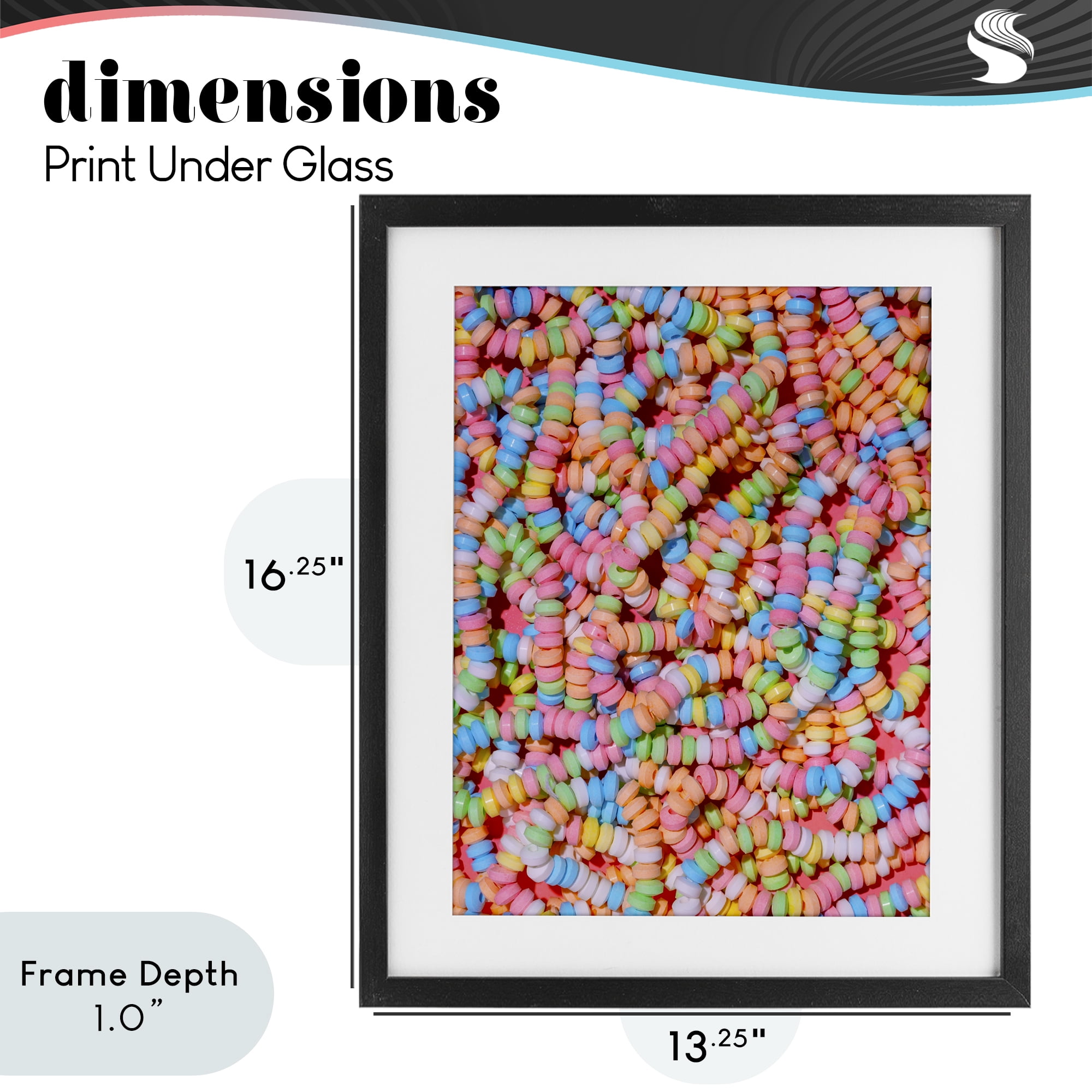 Stupell Industries Pastel Candy Necklace Black Framed Print Under Glass, design by LISH Creative