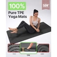 thumbnail image 2 of Yoga Mat Black 72*24*1/2inch Extra Thick TPE Exercise Pilates Fitness, 2 of 7