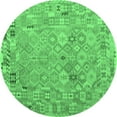 thumbnail image 1 of Ahgly Company Indoor Round Abstract Emerald Green Contemporary Area Rugs, 7' Round, 1 of 4