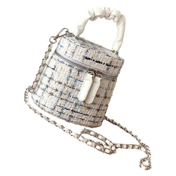 Shoulder Bag with Removable Chain Bucket Bag Top Handle Handbag Toted Bag Small Crossbody Bags for Women apricot