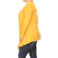 thumbnail image 3 of Women's Plus Size Solid Open Draped Front Long Sleeve Relaxed Cardigan, 3 of 5