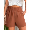 thumbnail image 6 of HKYNLAG Shorts for Women Dressy Casual Elastic High Waisted Ruffle Comfy Lightweight Summer Shorts for Beach Vacation Ginger 3XL, 6 of 6