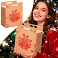 thumbnail image 2 of Christmas Gift Bags, 10.23X8.26X4.72" Non Woven Tote Bags with Handles, Xmas Candy Holders, Festive Treat Containers, Seasonal Present Sacks, Reusable Holiday Pouches for Christmas Party Favors, 2 of 7