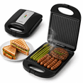 thumbnail image 1 of Sandwichera Eléctrica Parrilla Grill 2 En 1 Sokany 1200W Antiadherente Prensa Para Paninis Sándwiches Carnes Hamburguesas Cocina Rápida Placas Antiadherentes Negro Compacta, 1 of 6