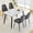 1 White&Black Table+4 Gray&Black Chairs, variant on ExtraLco 5-Piece Dining Table Set for 4, White Faux Marble Tempered Glass Table with 4 Dark Gray Upholstered Chairs for Kitchen Dining Room