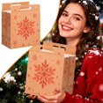 thumbnail image 2 of Christmas Gift Bags, 10.23X8.26X4.72" Non Woven Tote Bags with Handles, Xmas Candy Holders, Festive Treat Containers, Seasonal Present Sacks, Reusable Holiday Pouches for Christmas Party Favors, 2 of 7