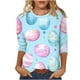 thumbnail image 3 of TaTaai Women Casual Spring T-Shirt Easter Print Crew Neck 3/4 Sleeve Loose Fit Pullover Top Ladies Daily Outdoor Holiday Wear Breathable No Fading Comfortable Fashion Top Gift, 3 of 7