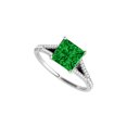 thumbnail image 1 of Princess Cut Emerald Diamonds Engagement Ring 14K Gold, 1 of 1