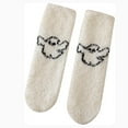 thumbnail image 2 of yunLCZ Halloween Stockings Women Women Warm Super Soft Winter Fluffy Microfiber Crew Socks Plush Slipper Sock Casual Home Sleeping Fuzzy Cozy Sock Halloween Socks knit White,One Size, 2 of 4
