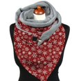 thumbnail image 5 of 2 Mujer Invierno Espesar Cálido Bufanda Grande Navidad Papá Noel Camión Muñeco De Nieve Estampado Calentador De Cuello Redecilla Con Clip Manta Térmica Botón Chal Abrigo Poncho, 5 of 5