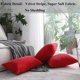 thumbnail image 2 of Red Christmas Pillows Decorative Throw Pillows Covers for Couch Bench Striped Velvet Accent Pillow Covers, 16 x 16 inch, 40x40cm, Set of 2, 2 of 5