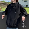 thumbnail image 4 of Sudaderas con capucha de cuello alto para hombres, ropa de calle Ninja, sudaderas con letras bordadas, Hip Hop, moda Vintage, forro polar, otoño, 4 of 5