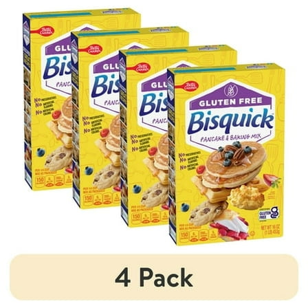(4 pack) Betty Crocker Bisquick, Gluten Free Pancake and Baking Mix, 16 oz