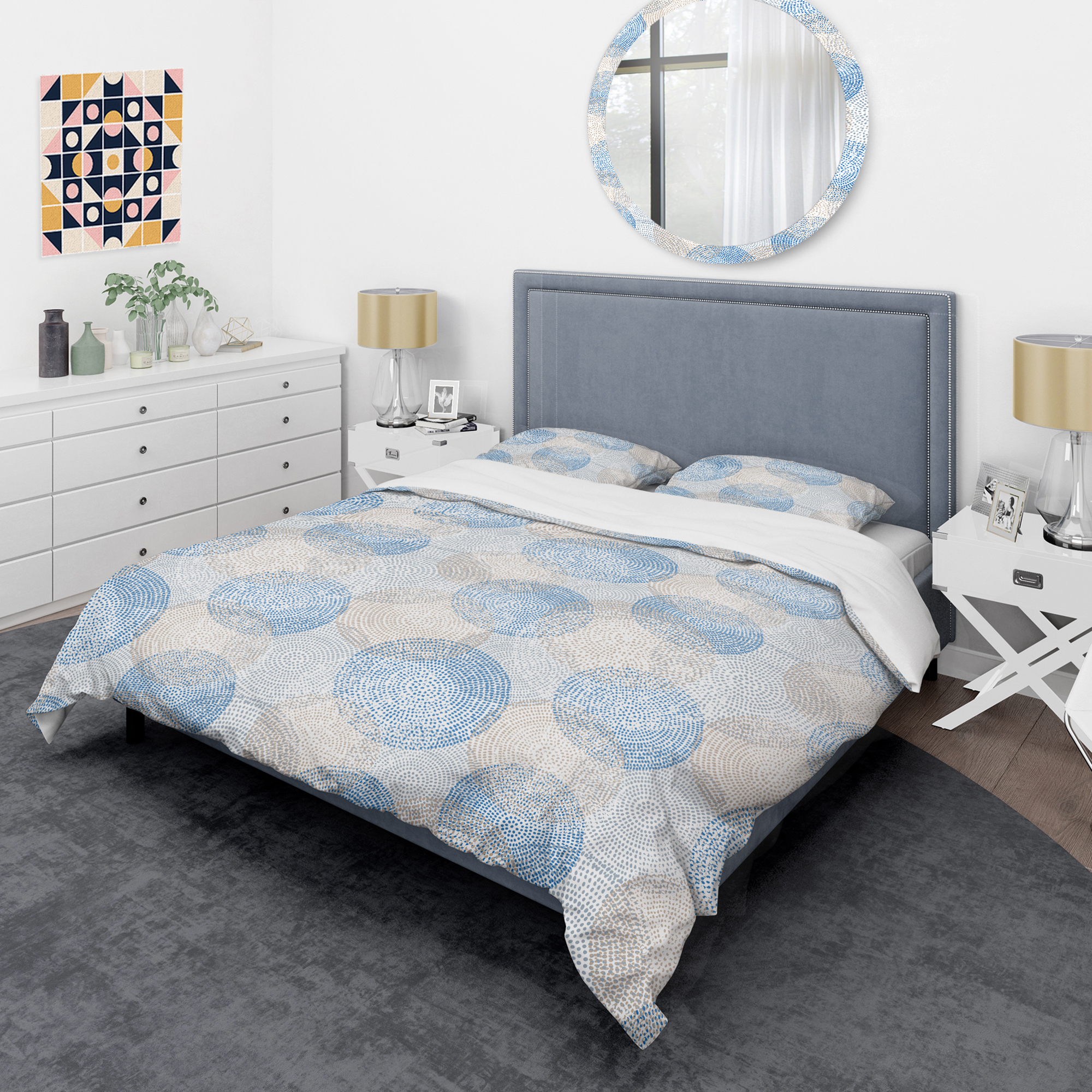 Designart 'Abstract Retro Design I' Mid-Century Modern Duvet Cover Set