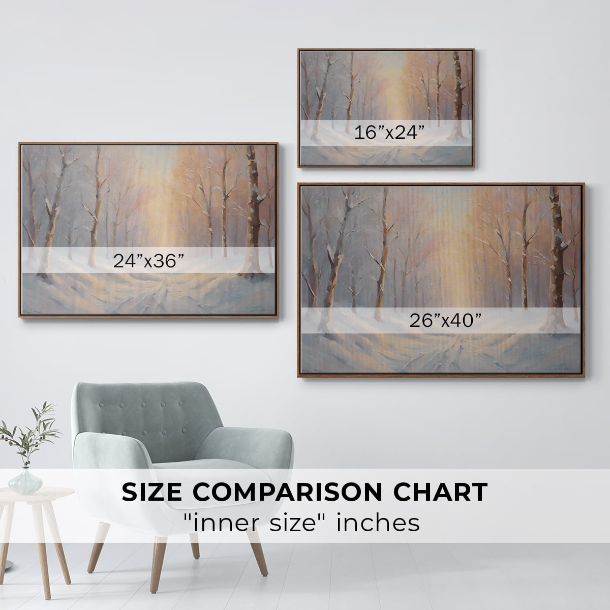 Vintage Landscape-CXCI By Wexford Home Framed in Walnut Wood Gallery Wrapped Canvas 25 in. x 37 in.