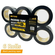 BESTONE Packing Tape Black Heavy Duty Shipping Moving - 6 Pack, 110 Yds x 3" x 2 Mil