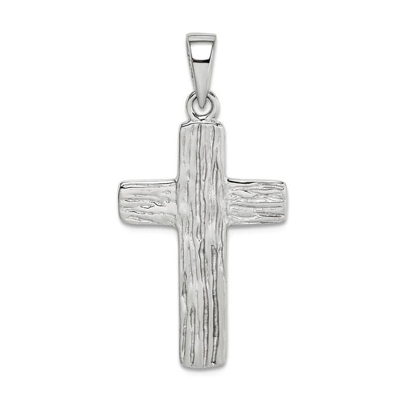 925 Sterling Silver Rhodium Plated Religious Faith Cross Pendant Necklace 24.67x16.13mm Wide Pendant for Women