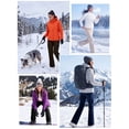 thumbnail image 6 of POENTAB Winter Fleece Lined Flare Pants for Women Stretch Wide-leg Thermal Trousers for Skiing Khaki, 6 of 9