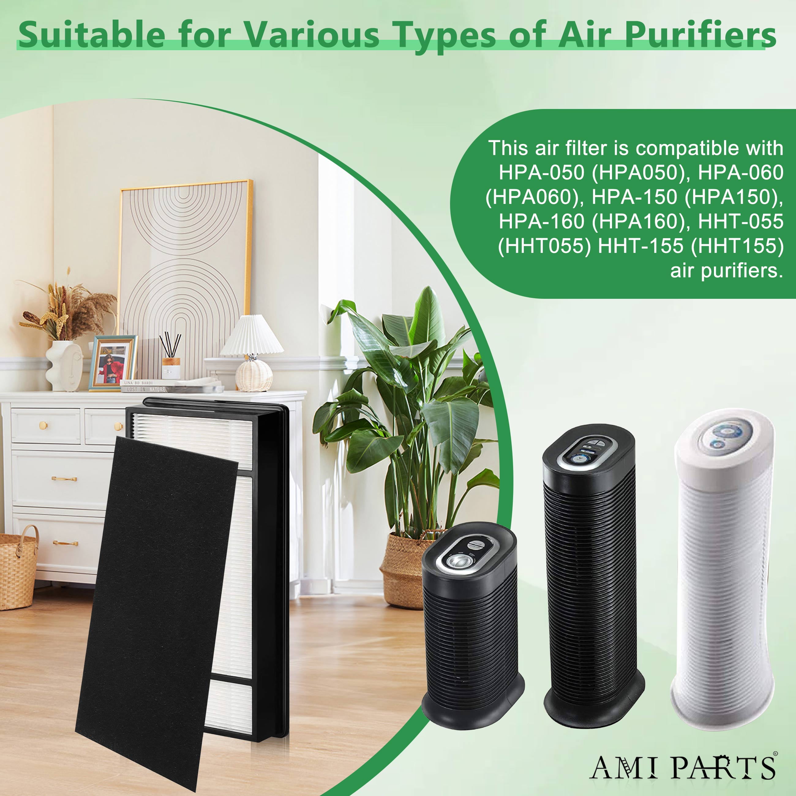 AMI PARTS True HEPA H Filter Replacement for Honeywell HPA060 HPA160 HRF-H1 HRF-H2