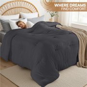 Utopia Bedding Comforters Queen Size, All Season Duvet Insert, Down Alternative Queen Comforter with Corner Tabs, Machine Washable Bed Comforter 88 x 88 Inches (Grey)