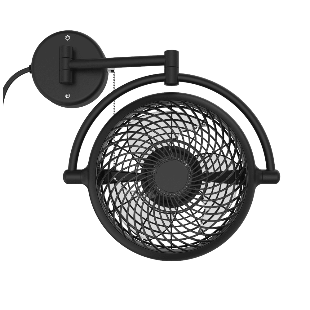 VIVI 8inch Black Swivel Fan with Adjustable Folding Arm