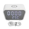 thumbnail image 2 of Reloj Despertador ANGGREK con carga Inalámbrica de 10 W Pantalla LED Digital Clara con Indicador de Temperatura para Oficina de Cabecera del dormitorio, 2 of 8