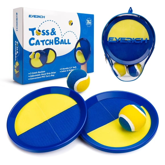 Set de juego de pelota Toss and Catch EVERICH Toy, palas de 20 cm