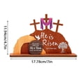 thumbnail image 3 of 2026 He is Risen Easter Decor – Wooden Resurrection Scene with Empty Tomb, Cross & Figurines, Christian Religious Tabletop Decoration for Home, Faith Easter Gift, Easter Basket Stuffer, 3 of 8