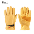 thumbnail image 2 of Guantes de trabajo de cuero Muñeca ajustable, Palma Gatot Antideslizante Guantes de motocicleta vintage MFZFUKR  CPB-US-DYP665-3, 2 of 5